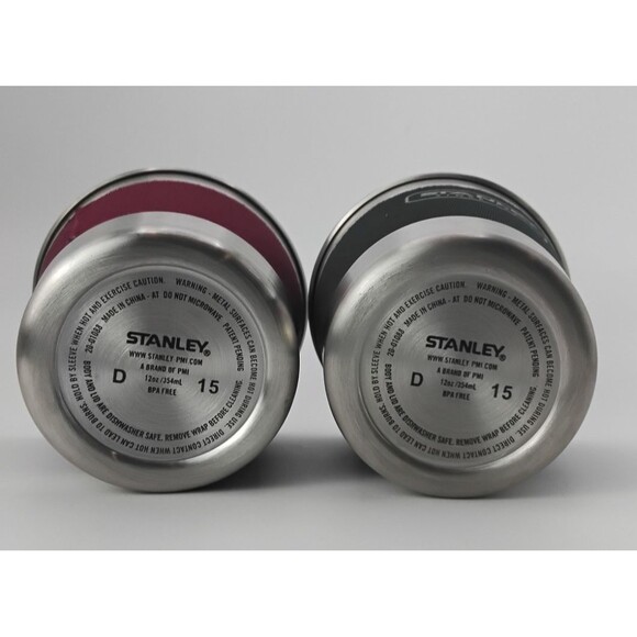 2 Stanley Stainless Steel 12 Oz Tumblers w/ neoprene sleeves Camping Cocktails - Picture 3 of 6